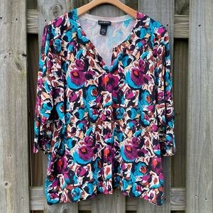 Lane Bryant Cardigan Sweater Plus Size 22/24 Colorful Button Front Floral